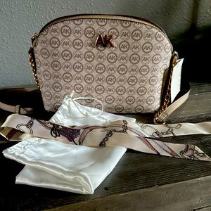 Anne Klein Cream and Gold Crossbody Bag